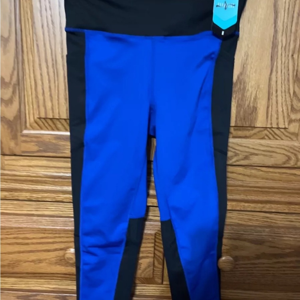 Rise by Lularoe Blue and Black Leggings. Medium. Activewear. Leisure